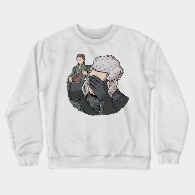 Geralt Face Palm Crewneck Sweatshirt by xMorfina